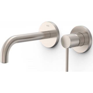 👉 Wastafel mengkraan RVS Wastafelmengkraan Inbouw Tres Study Exclusive 2-Gats Gebogen Uitloop 18 cm en Hendel 8429546535487