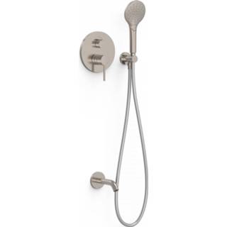 👉 Badkraan RVS Inbouw Tres Study Exclusive met Ronde Handdouche, Wanduitloop en Mengkraan Rapid Box 8429546539980