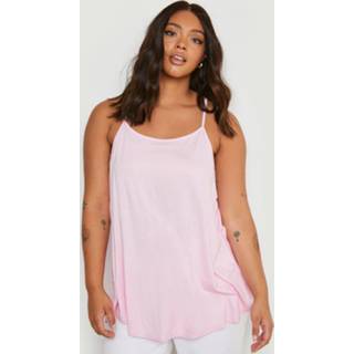 👉 Plus Swing Hemdje Met Racer Hals, Baby Pink