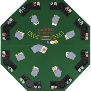 👉 Poker tafelblad groen spaanplaat VidaXL voor 8 spelers 2-voudig inklapbaar 8718475589648