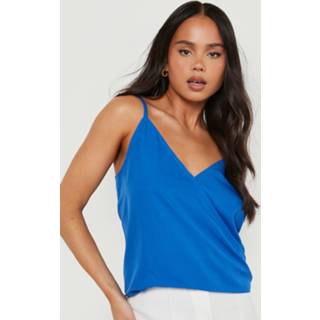 Petite Geweven Basic Wikkel Hemdje, Cobalt