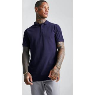 👉 Pique Slim Fit Polo Met Korte Mouwen, Navy