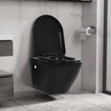 👉 Hangend toilet keramiek active zwart randloos 8719883680132