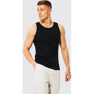 👉 Geribbeld Basic Hemd, Black