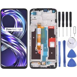 👉 Digitizer zwart active LCD-scherm en volledige montage met frame voor Oppo Realme 8i RMX3151 (zwart)