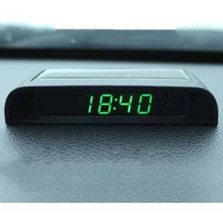 👉 Klok groen active Solar Night Light Auto Clock Automotive Elektronische Temperatuur Tijd + Datum Week (groen licht)