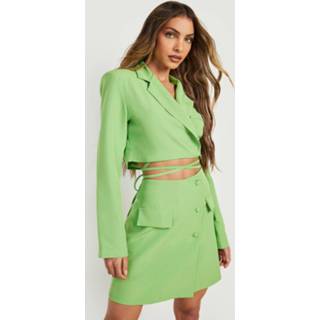 Getailleerde Blazer Met Ceintuur, Apple Green