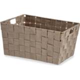 👉 Opbergmand beige stof Kast/badkamer opbergmandjes 30 x 20 14 cm