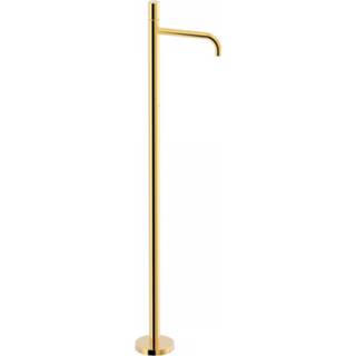 👉 Wastafel mengkraan goud Vrijstaande Wastafelmengkraan Tres Study Exclusive 1-knop Uitloop Gebogen 98 cm Rond 8429546501451