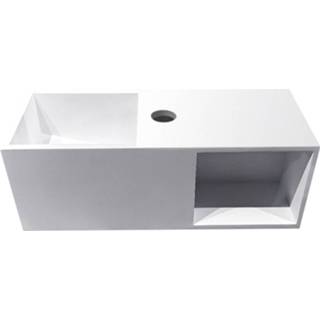 👉 Fontein wit Aquasplash Jolie 54x20 cm met Nis Solid Surface Mat 8719304923046