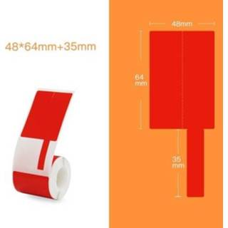 👉 Kabellabel rood papier active QR-285A-printer Thermische Sticker Kabel Label 80 Vel F Type 48 x 64 + 35 (Rood)