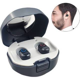 👉 Versterker zwart active TWS On-Ear Sound hoortoestel met oplaadcompartiment (zwart)