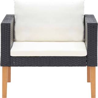 👉 Tuin bank active zwart Tuinbank eenzits met kussens poly rattan 8720286073605