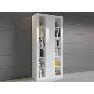 👉 Boekenkast wit ZENOU 1 deur hoogglans 5400943234398