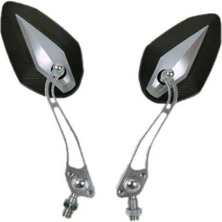 👉 Motorfiet aluminium zilver active Motorfiets Groot-zicht Achteruitkijkspiegel Modificatie (zilver)