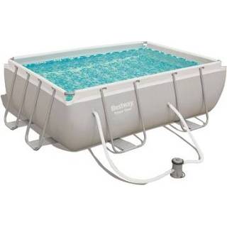 👉 Zwembad kunststof grijs Bestway Mistral - set rechthoek 282 Leen Bakker 6942138949889
