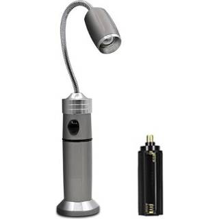 👉 Werklamp zilver active Multifunctioneel met magneet opladen Roterende zoom Draai Glare zaklamp, XPE droge batterij (zilver)