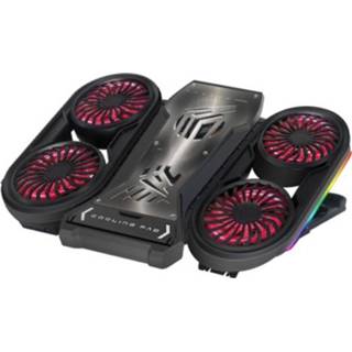 👉 Radiator rood active Nuoxi Q6 RGB Lighting Effect Laptop met telefoonhouder (rood)