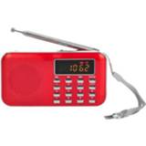 👉 Draagbare radio rood active L-218AM MP3 Luidspreker Speler Ondersteuning TF-kaart USB met LED-zaklamp Functie (rood)