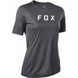 👉 FOX Racing - Women's Ranger S/S Jersey Moth - Fietsshirt maat XL, zwart/grijs