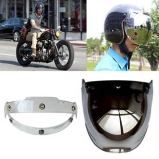 👉 Vizier transparant active Soman Motorcycle Bubble Open Helm Voorruit Schild met Frame (Spiegel)