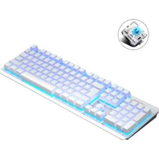 👉 Shaft blauw active LANGTU G800 104 Sleutels Office Gaming Mechanisch Lichtgevend Wired Keyboard, Kabellengte: 1,5 M (Witgroene Ice Blue Light)