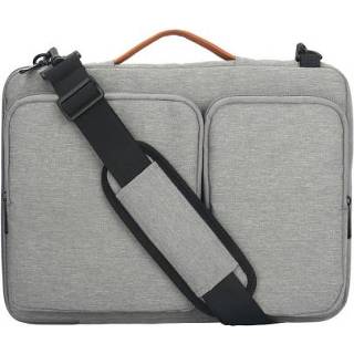 👉 Laptoptas grijs nylon active Waterproof Laptop Bag With Luggage Trolley Strap, Size: 13.3-14 inch(Light Grey)