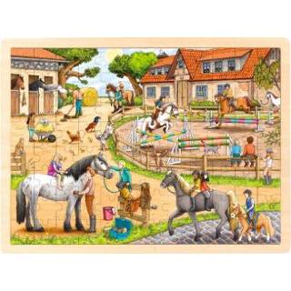 👉 Inlegpuzzel meisjes kleurrijk Goki paardenboerderij 96 stukjes 4013594573672