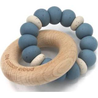 👉 Bijt ring meisjes blauw The cotton cloud Bijtring Snoepje, Rookblauw 4260708451801