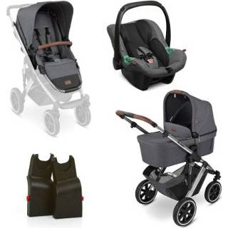 👉 Kinder wagen jongens grijs kinderen ABC Design 3in1 kinderwagenset Salsa 4 Air Asphalt incl. kinderwagen Tulip en Adapter Collection 2022