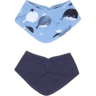 👉 Sjaal biologisch katoen babymode jongens blauw Wal kiddy Driehoekige Cute Whale s 2-pack 4063491136586