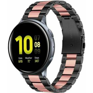 👉 Watch zwart roze Strap-it Samsung Galaxy Active stalen band (zwart/roze) 8720763434080