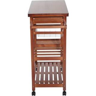 👉 Keukenwagentje houten active HOMdotCOM Keukenwagen met laden 4250871205493