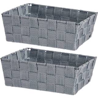 👉 Opbergmand zilvergrijs grijs stof Set van 4x stuks kast/badkamer opbergmandjes 24 x 20 8 cm