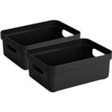 👉 Opbergbox antraciet kunststof 10x stuks opbergboxen/opbergmanden 9 liter