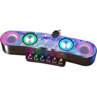 Bluetooth luidspreker NewRixing NR555 met Subwoofer & Kleurrijk LED-licht 5712580036007