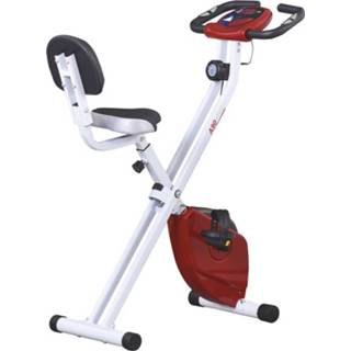 👉 Hometrainer active HOMdotCOM fietstrainer met 8 weerstandniveaus rood+wit 43 x 97 109 cm 6011604995924
