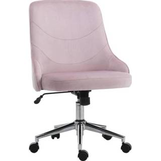 👉 Bureaustoel roze fluweel active Vinsetto SOHO-stijl met wipfunctie in hoogte verstelbaar 57 x 61 86-96 cm 6011601926952
