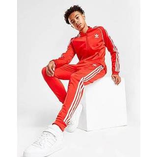 👉 Rood wit Vivid Red kinderen Adidas SST Track Pants Junior - / White Kind 4065417047983