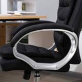 👉 Bureau stoel linnen active zwart Vinsetto Bureaustoel ergonomisch met kiepfunctie 64 x 69 109-119cm 4250871279067