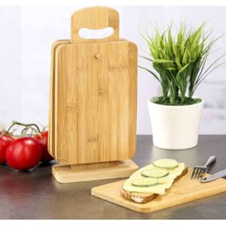 👉 7-Delige houten snijplanken set met snijplank houder - Groente en fruit snijden - snijplanken