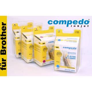 👉 Inkt cartridge active geel Compedo printer Brother LC1000 4039155075089 4039155075065
