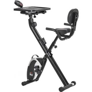 👉 Hometrainer zwart staal active HOMdotCOM F-Bike met 8-traps weerstand ABS 97-107 x 53 22 cm 6011611482431