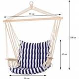 👉 Hang stoel active blauw marine wit Pro Garden Hangstoel - Hammock Schommelstoel voor 1 persoon Buiten blauw/ 50x45x 100cm 6011601888830