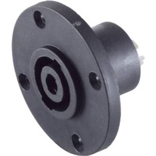 👉 Speaker connector zwart active Soldeerbaar NL4 Chassis (m) - Rond 4017538119193