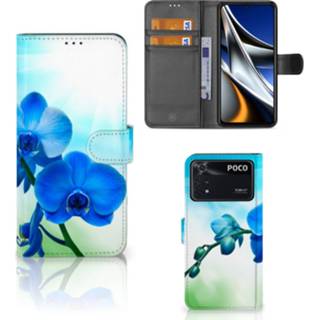 👉 Orchidee blauw Xiaomi Poco X4 Pro 5G Hoesje - Cadeau voor je Moeder 8720632136671
