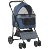 Hondenbuggy blauw active Paws 2-in-1 transporttas afneembare kattenbuggy Oxford donkerblauw 6011614396308