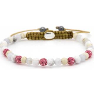 👉 Karma armband roze beige kristal vrouwen nederlands Spiral Pale Pink Crystal