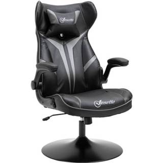 👉 Zwart grijs staal active Vinsetto Gamingstoel ergonomische computerstoel met schommelfunctie in hoogte verstelbaar zwart/grijs 67 x 75 106-112 cm 6011604611671
