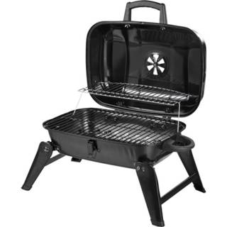 👉 Houtskool zwart metaal active Sunny Tafelgrill-BBQ op opklapbaar en draagbaar 59 x 43 36 cm 4250871271313